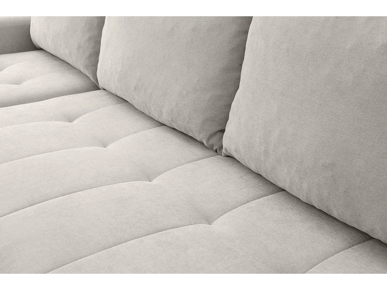 Ecksofa mit Schlaffunktion & Bettkasten – Chenille – Universal – Hellbeige – TIMMONE