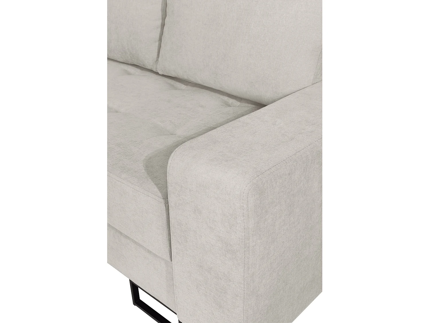 Ecksofa mit Schlaffunktion & Bettkasten – Chenille – Ottomane links – Hellbeige – LARELLE