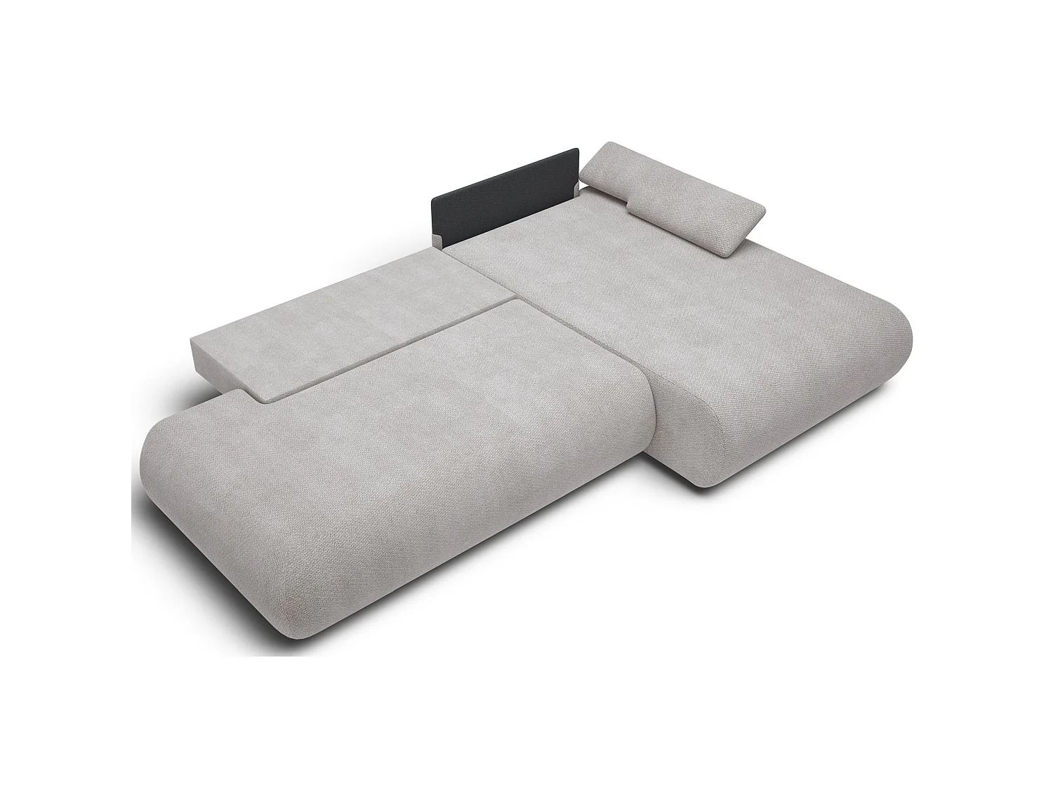 Canapé d'angle convertible – Chenille – angle à droite – Gris clair – ARMONE