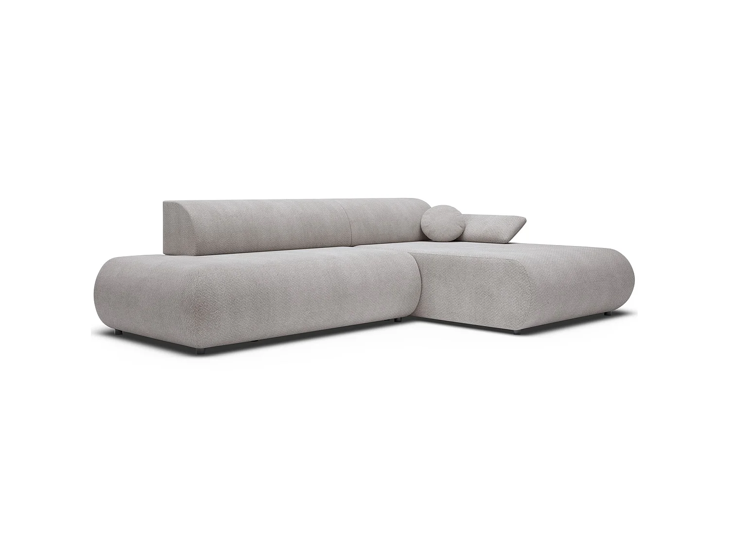 Canapé d'angle convertible – Chenille – angle à droite – Gris clair – ARMONE