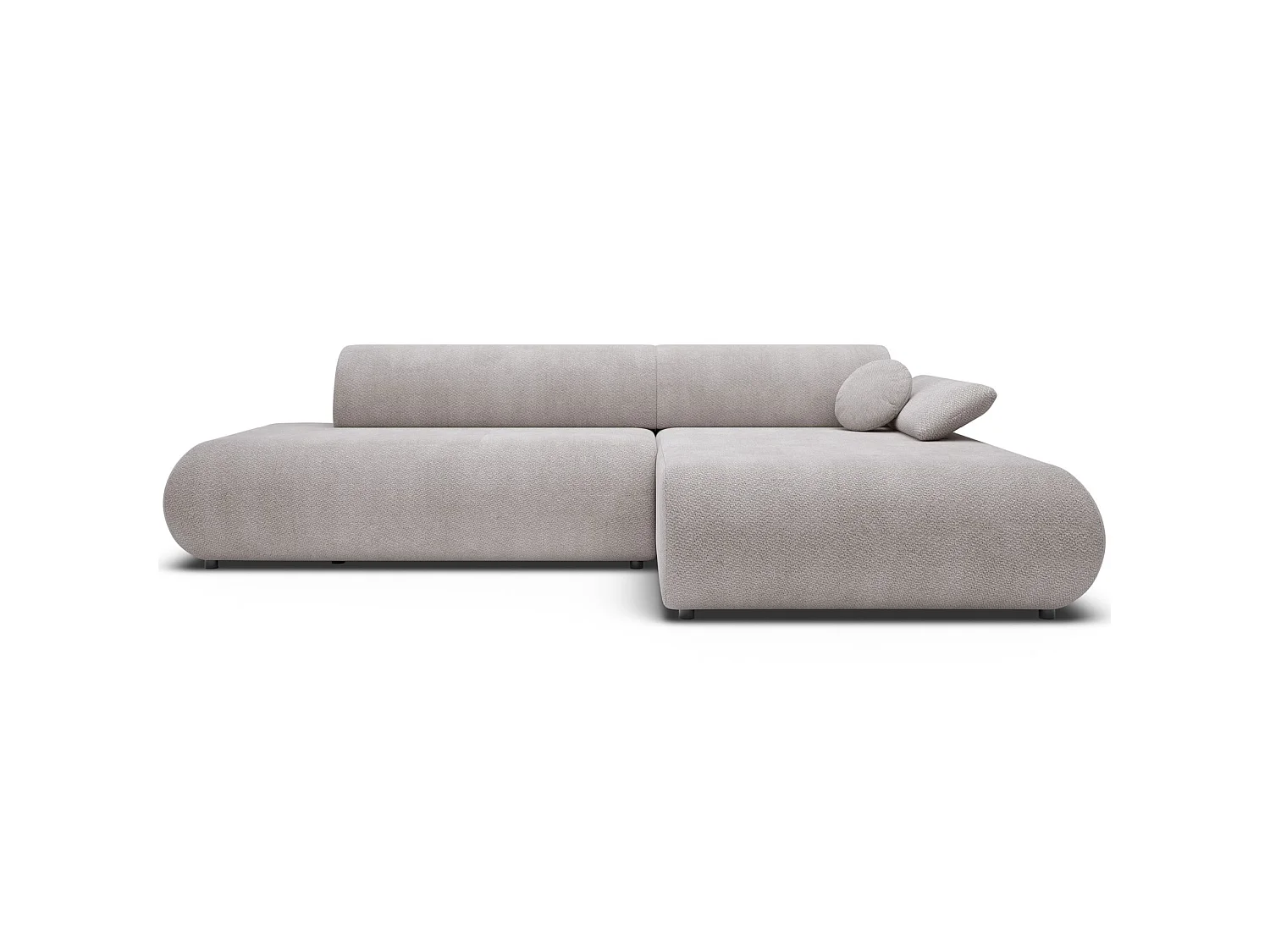 Canapé d'angle convertible – Chenille – angle à droite – Gris clair – ARMONE