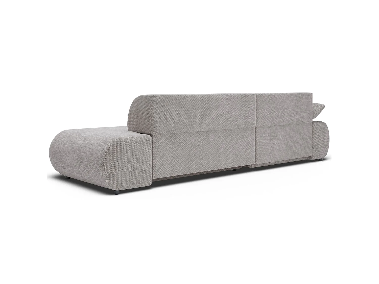 Ecksofa mit Schlaffunktion – Chenille – Ottomane rechts – Hellgrau – ARMONE