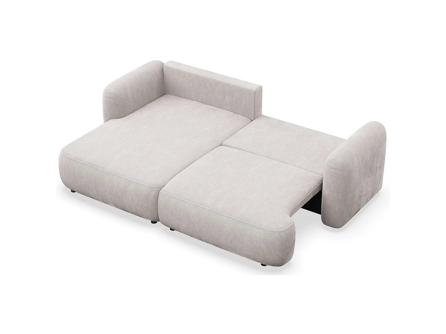 Canapé d'angle convertible – Angle à gauche – chenille gris-beige – TVOYA