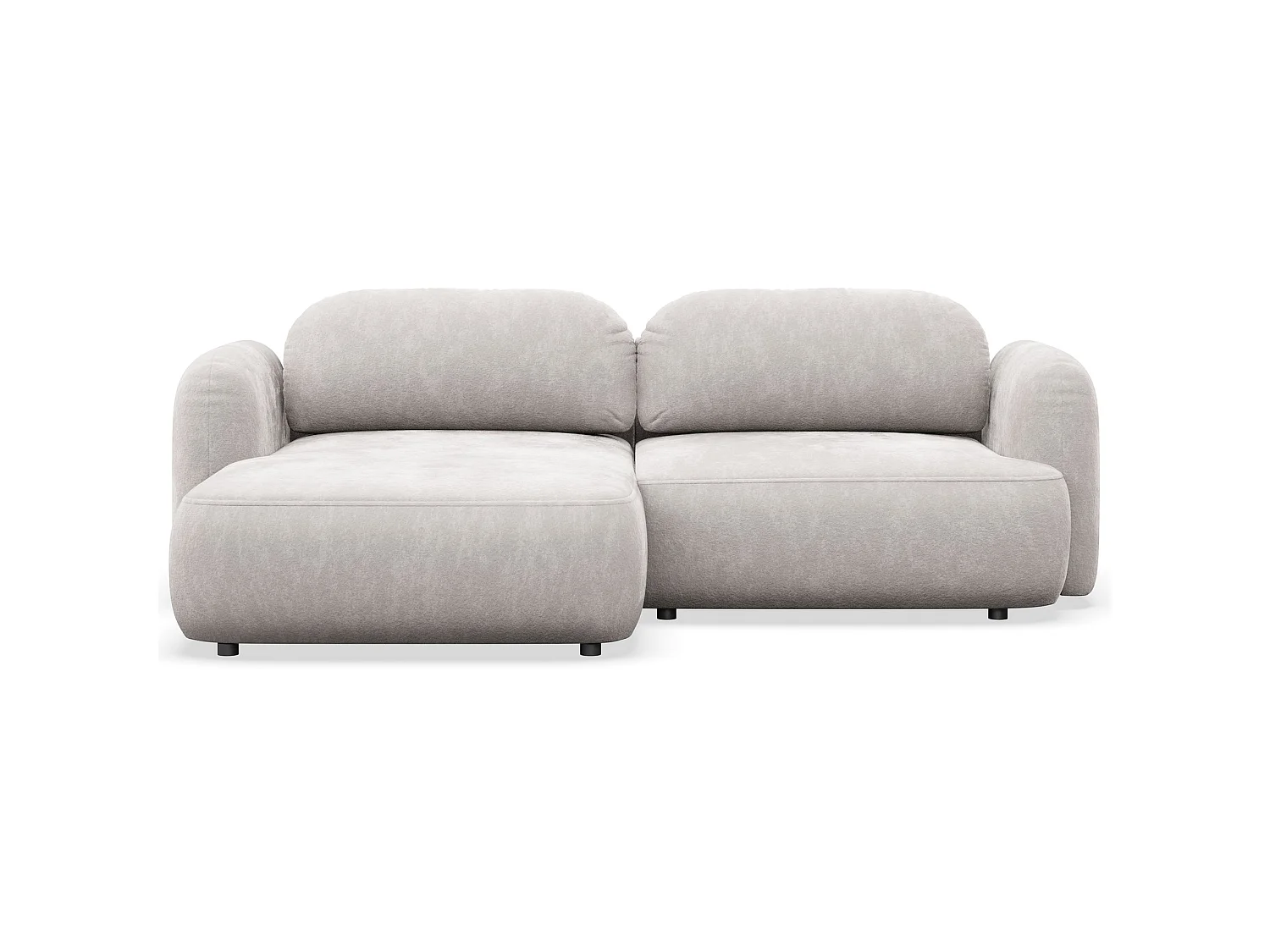 Canapé d'angle convertible – Angle à gauche – chenille gris-beige – TVOYA