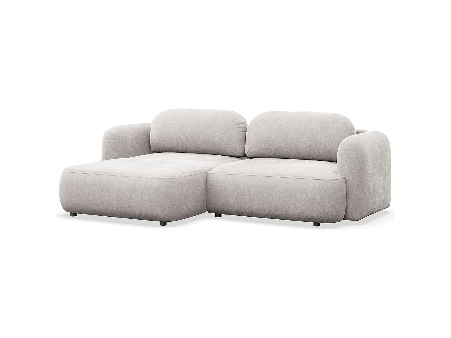 Canapé d'angle convertible – Angle à gauche – chenille gris-beige – TVOYA