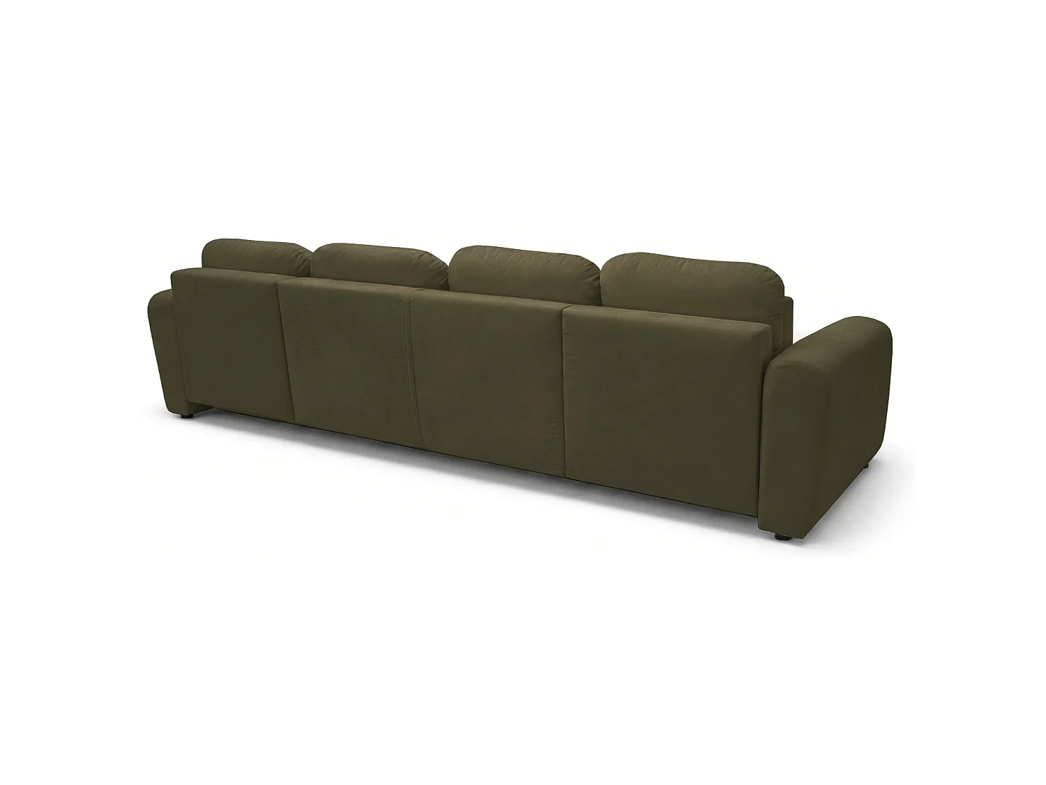 Canapé d'angle convertible – en forme de U – velours olive- OLIDO