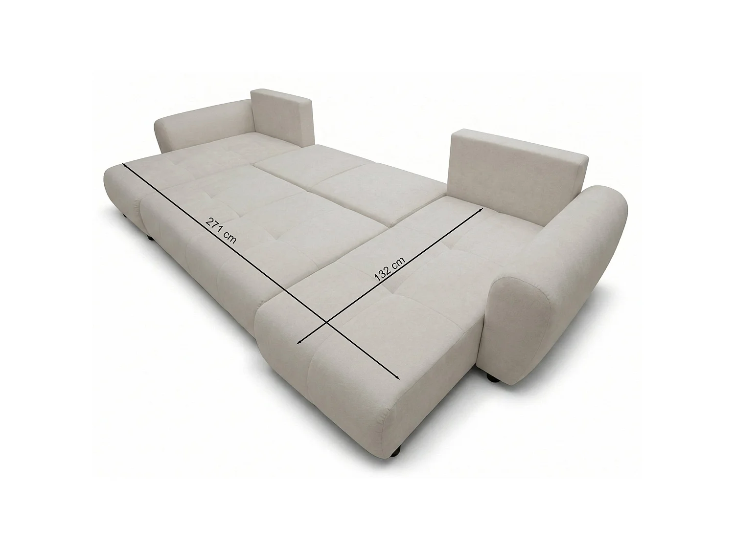 Canapé d'angle convertible – en forme de U – velours olive- OLIDO