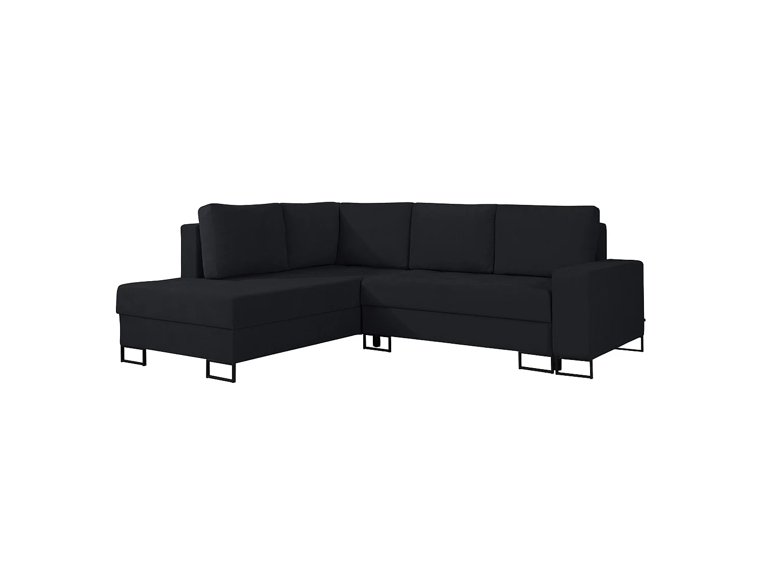 Ecksofa mit Schlaffunktion & Bettkasten – Chenille – Ottomane links – Graphit – LARELLE