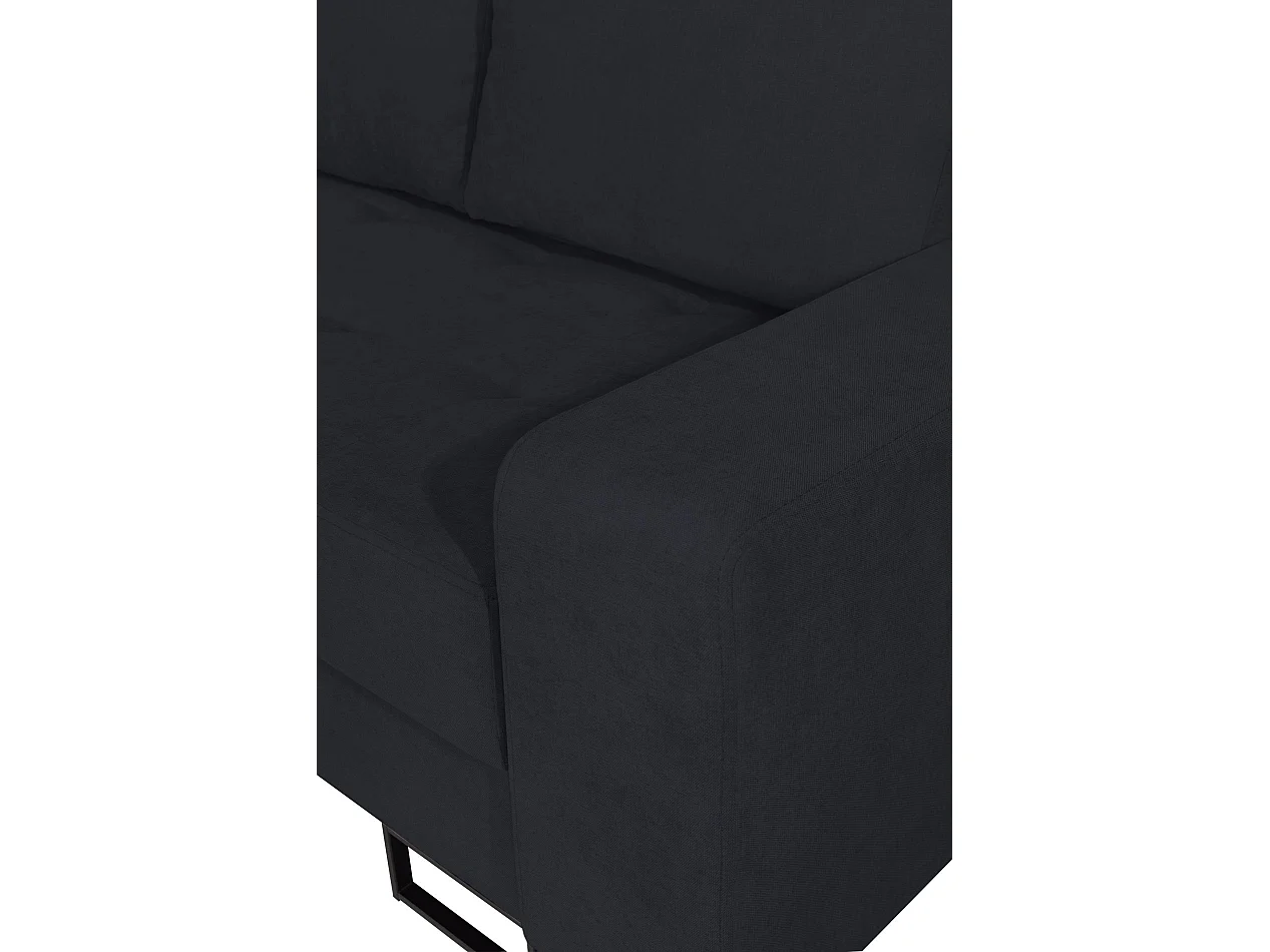 Ecksofa mit Schlaffunktion & Bettkasten – Chenille – Ottomane links – Graphit – LARELLE