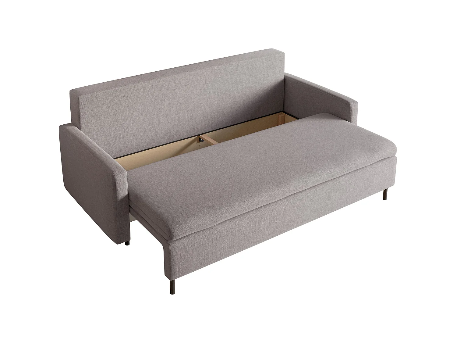 Canapé 3 places convertible avec coffre – Chenille – Brun gris – UMPRO