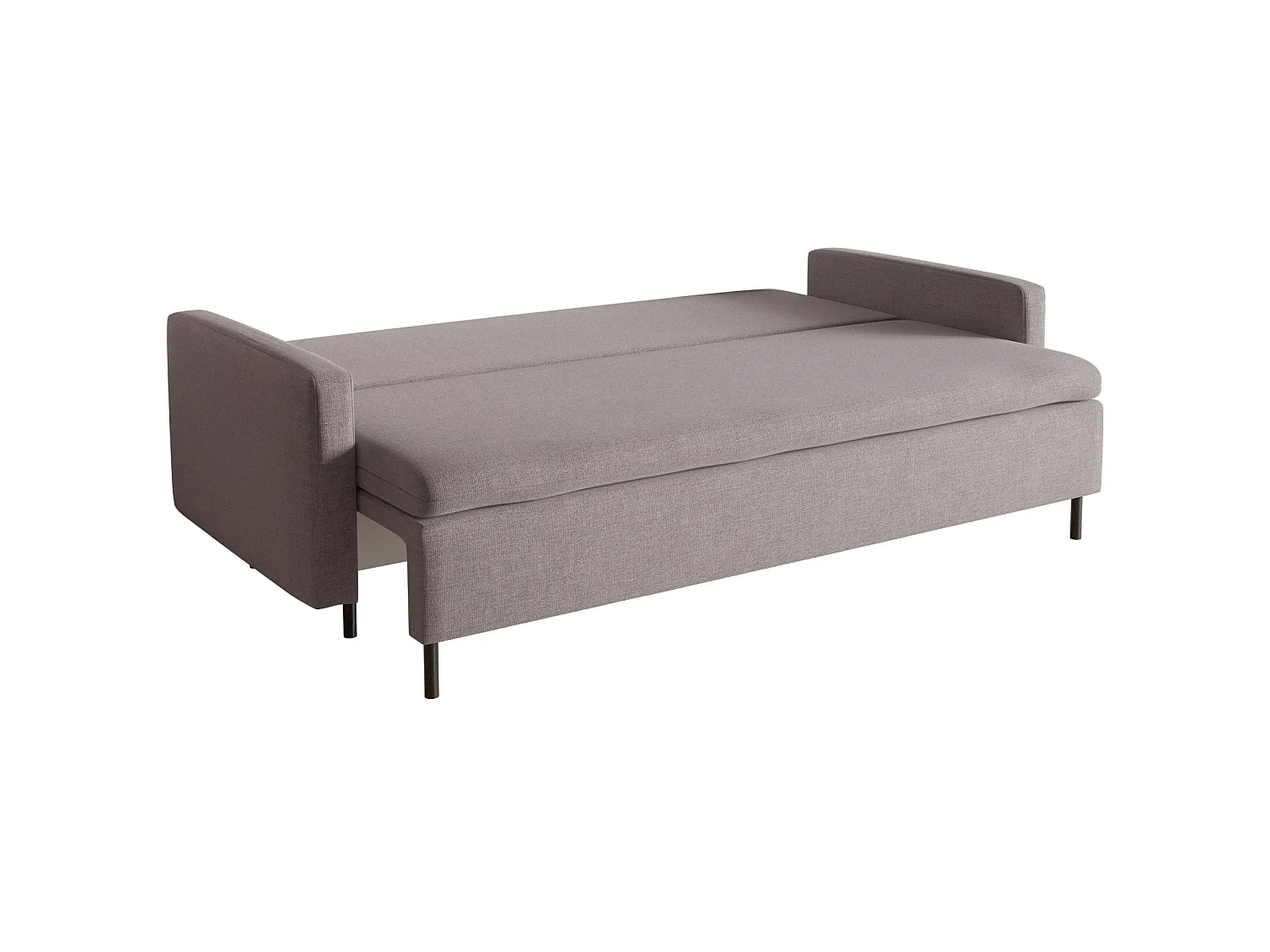 Canapé convertible 3 places avec coffre en tissu chenille gris UMPRO