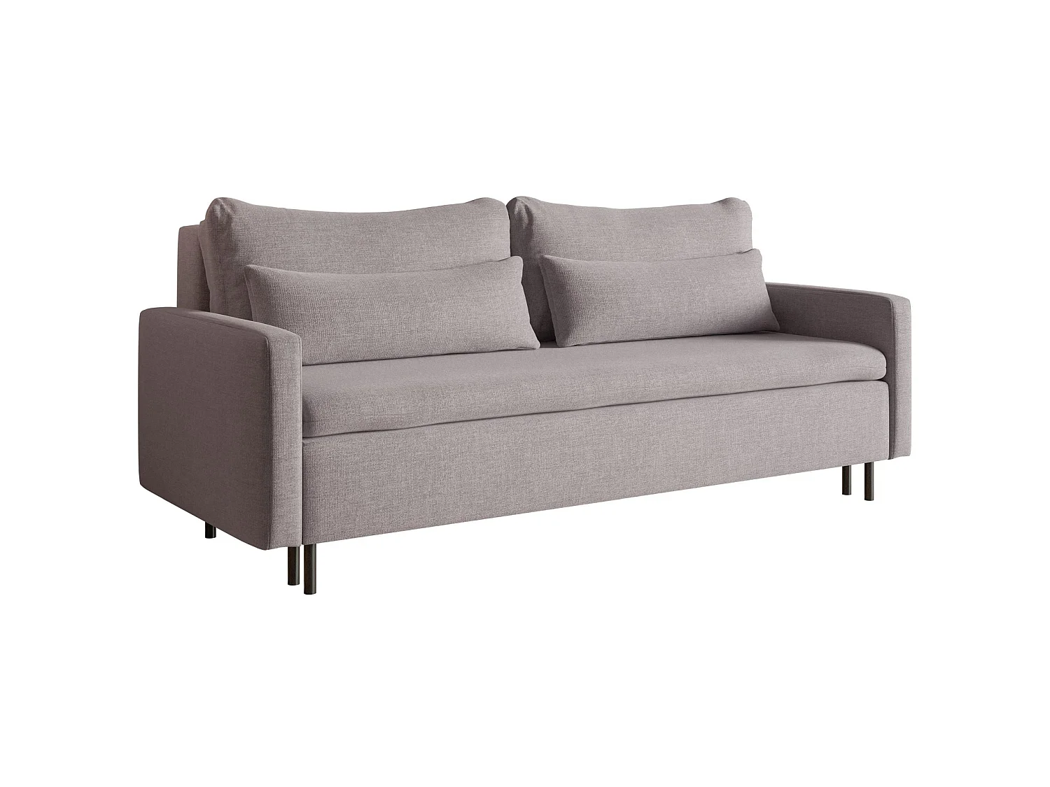 Canapé convertible 3 places avec coffre en tissu chenille gris UMPRO