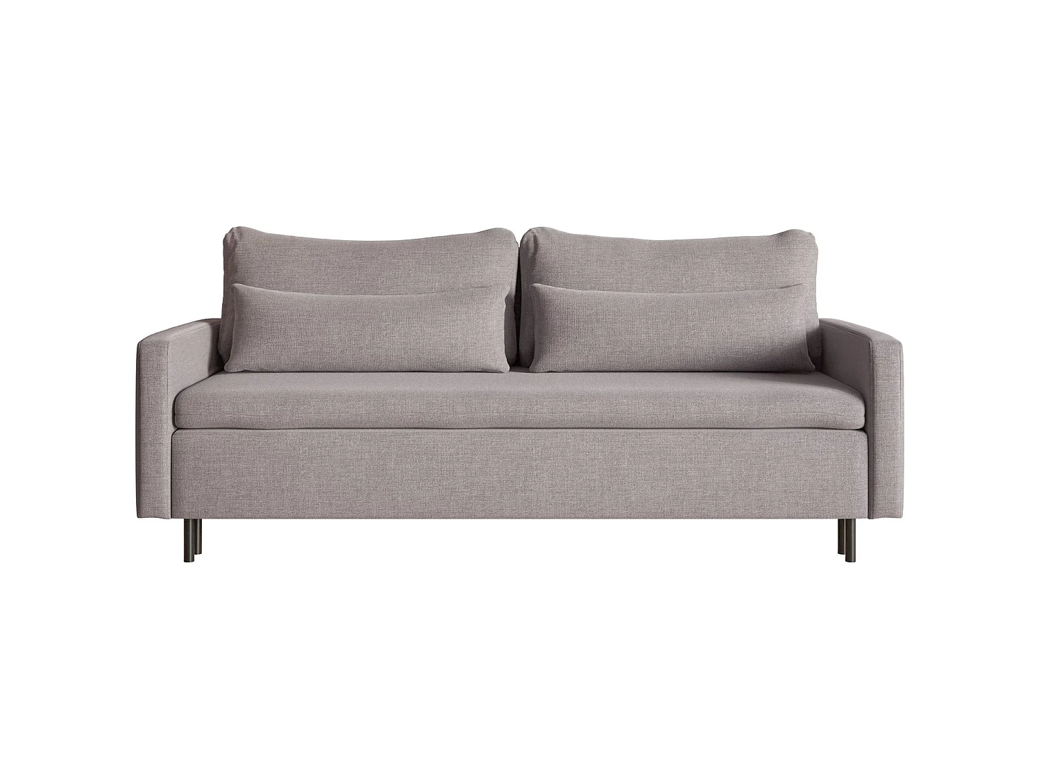Canapé convertible 3 places avec coffre en tissu chenille gris UMPRO