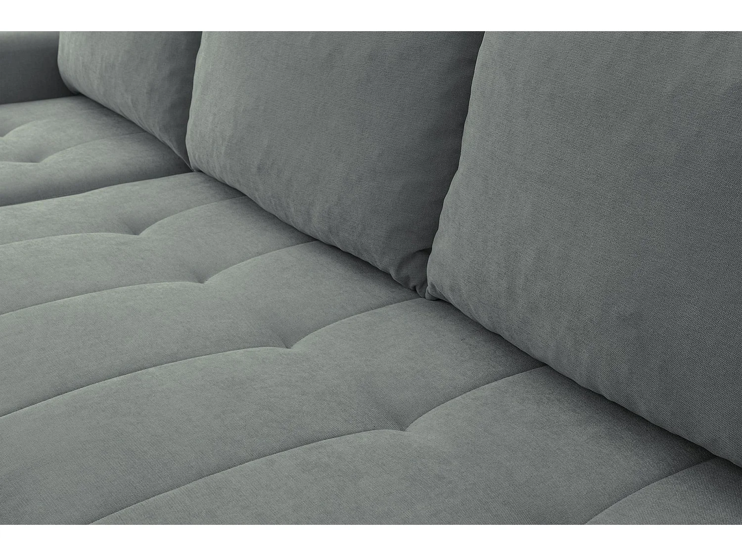 Ecksofa mit Schlaffunktion & Bettkasten – Chenille – Universal – Aschgrau – TIMMONE
