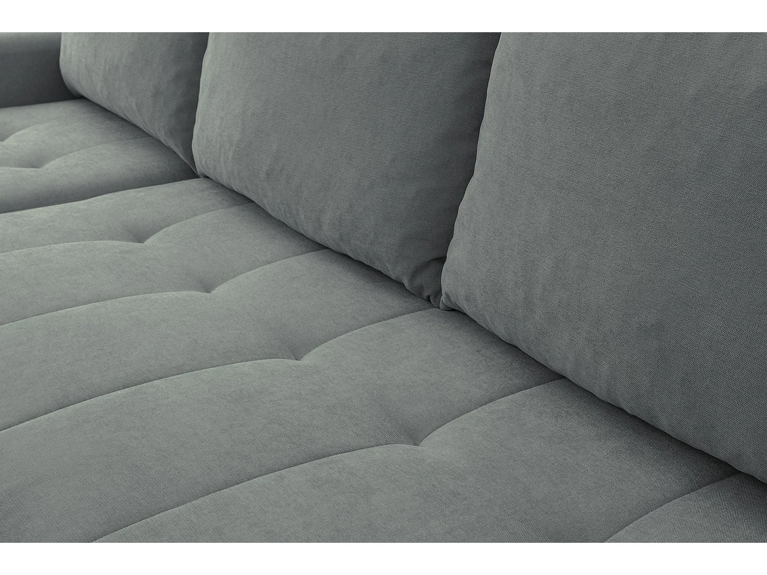Hoekbank met slaapfunctie & opbergruimte – Chenille – Universeel – Asgrijs – TIMMONE