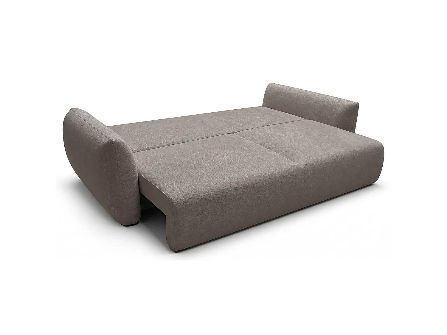 Canapé 3 places convertible avec coffre – tissu chenille – marron clair – ZORDO