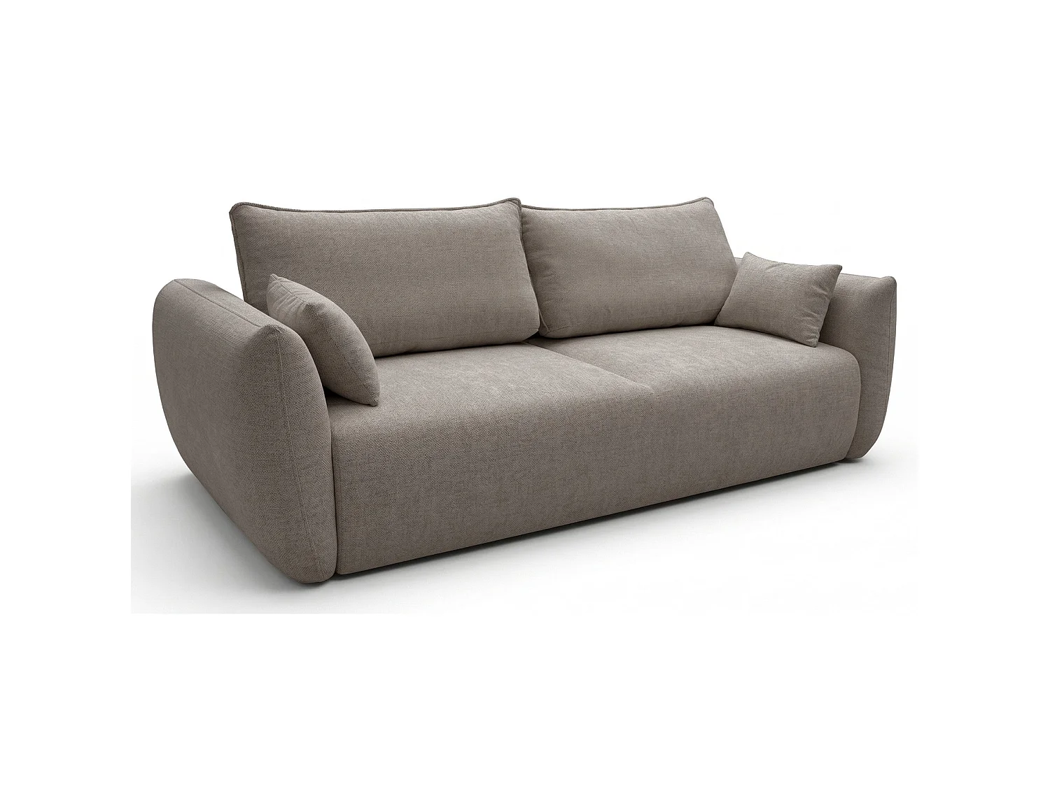 Canapé 3 places convertible avec coffre – tissu chenille – marron clair – ZORDO