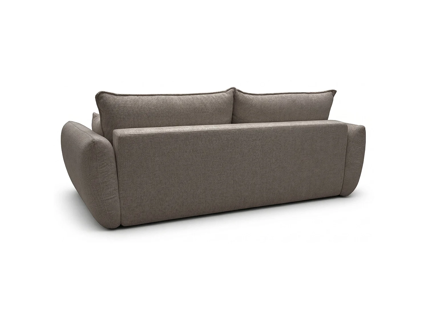 Canapé 3 places convertible avec coffre – tissu chenille – marron clair – ZORDO