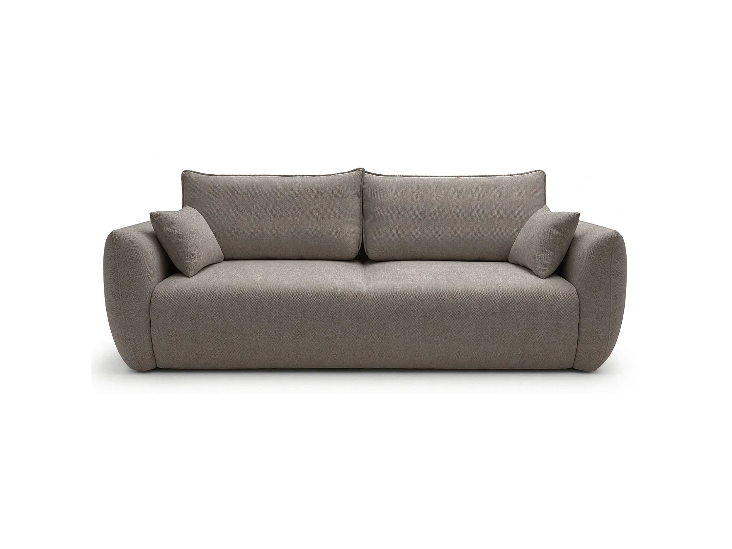 Canapé 3 places convertible avec coffre – tissu chenille – marron clair – ZORDO
