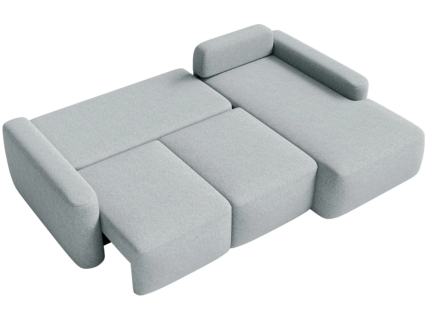 Canapé d'angle convertible – Angle à droite – Chenille facile d'entretien – Gris – CARNOS MINI
