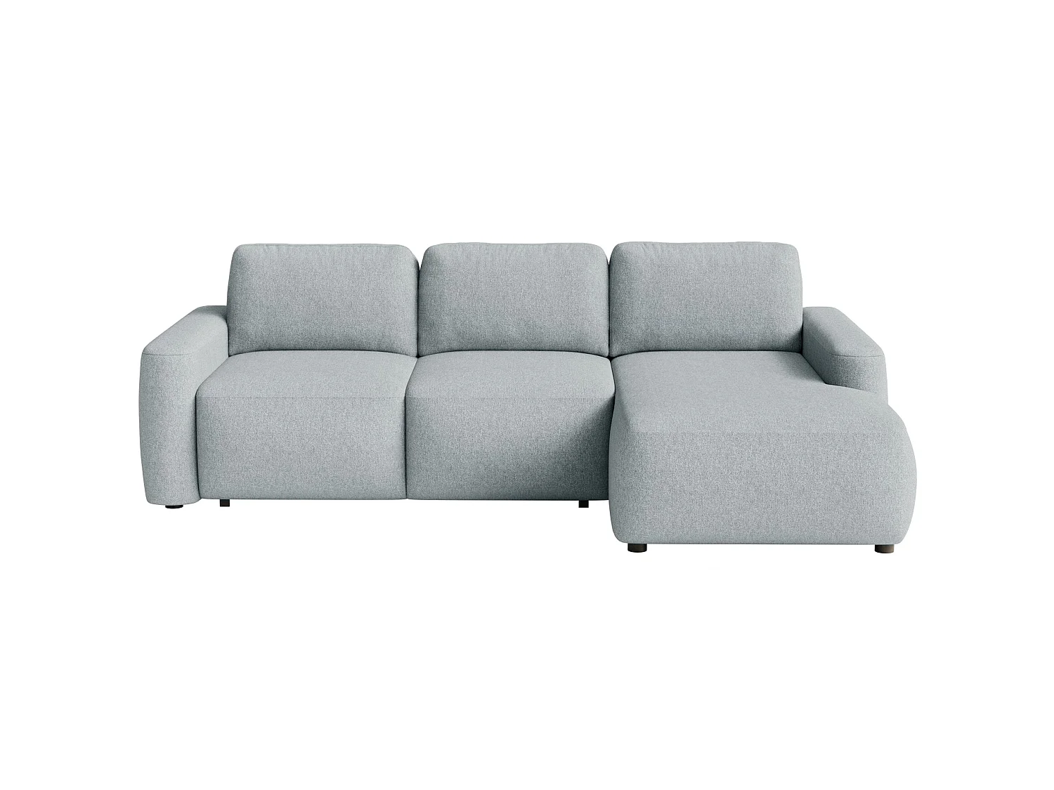 Canapé d'angle convertible – Angle à droite – Chenille facile d'entretien – Gris – CARNOS MINI