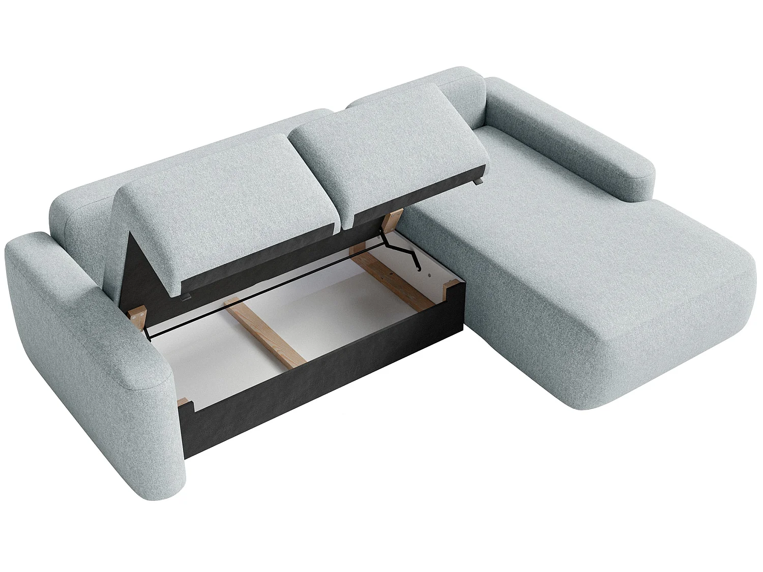 Canapé d'angle convertible – Angle à droite – Chenille facile d'entretien – Gris – CARNOS MINI