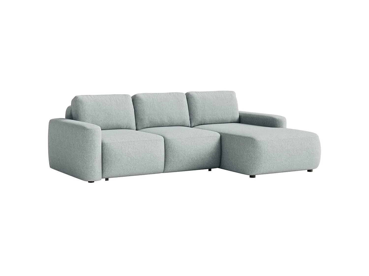 Canapé d'angle convertible – Angle à droite – Chenille facile d'entretien – Gris – CARNOS MINI
