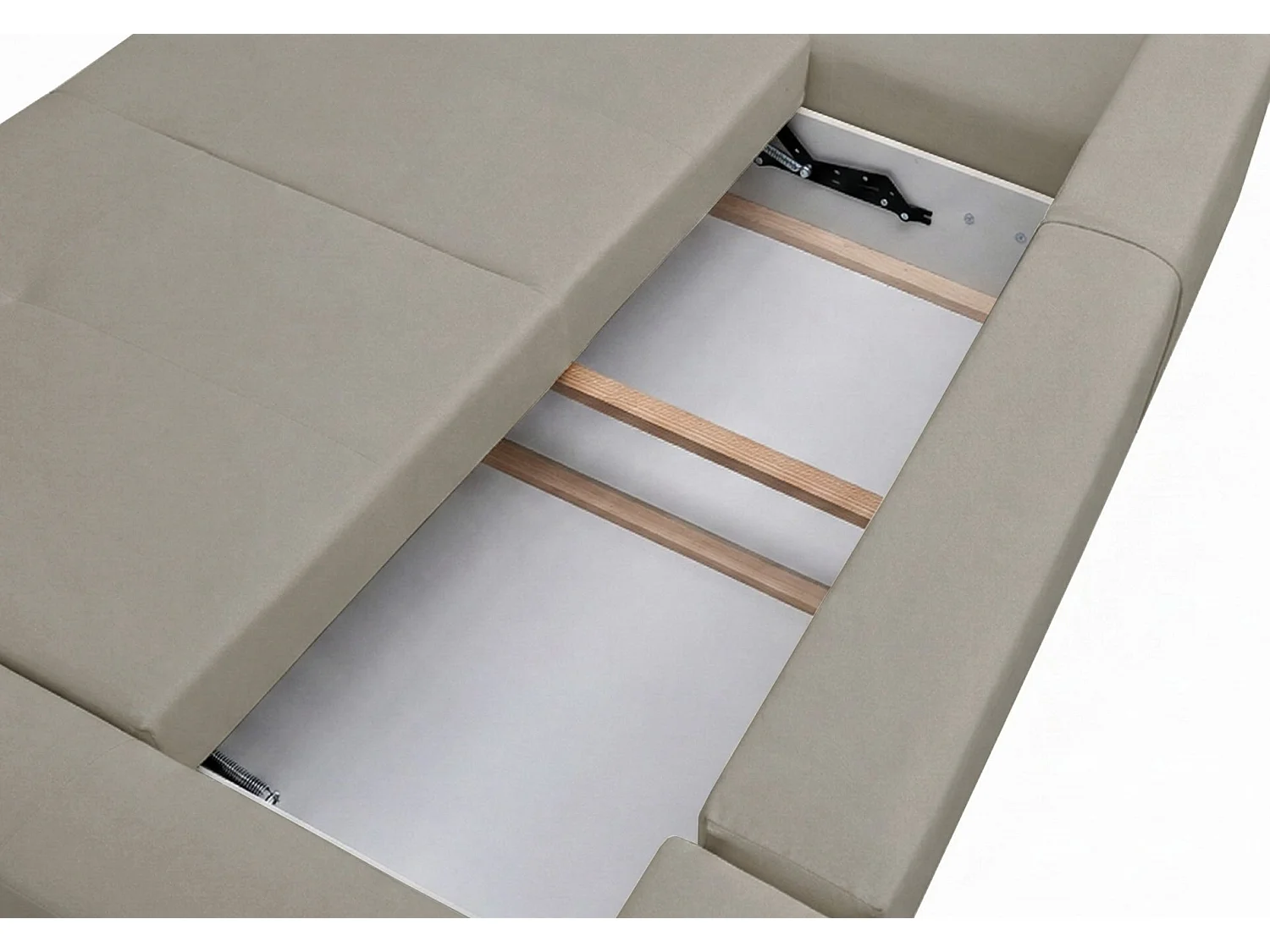Canapé d'angle convertible – en forme de U – velours beige- OLIDO