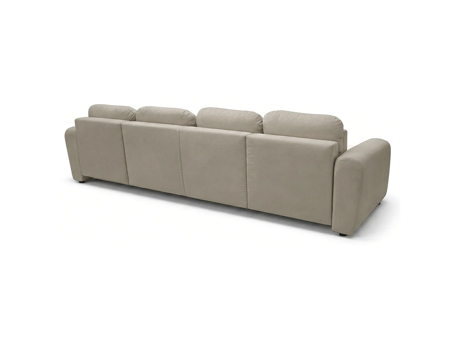 Canapé d'angle convertible – en forme de U – velours beige- OLIDO