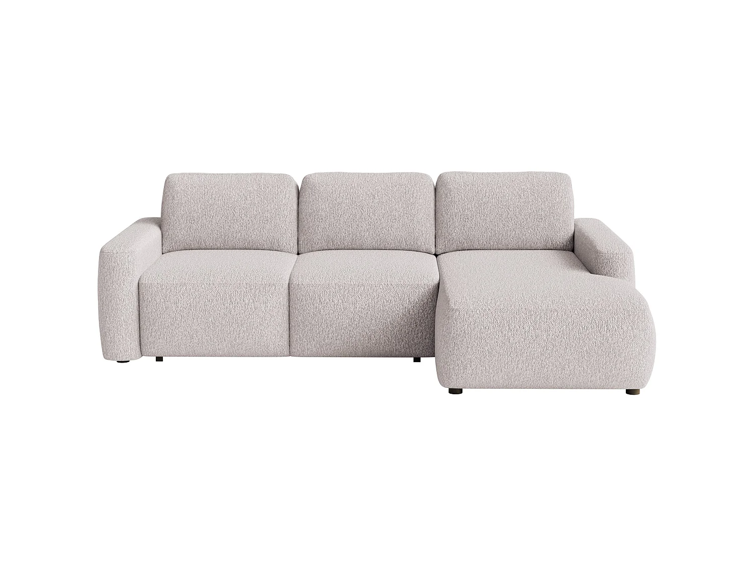 Slaapbank hoekbank – Hoek rechts – Chenille Beige – CARNOS MINI