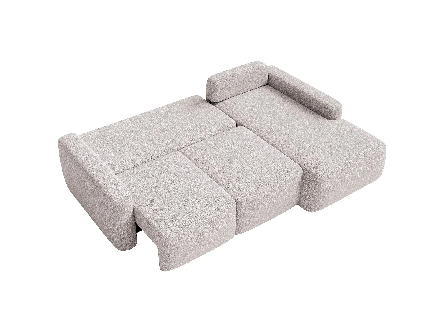 Canapé d'angle convertible – Angle à droite – Chenille Beige – CARNOS MINI