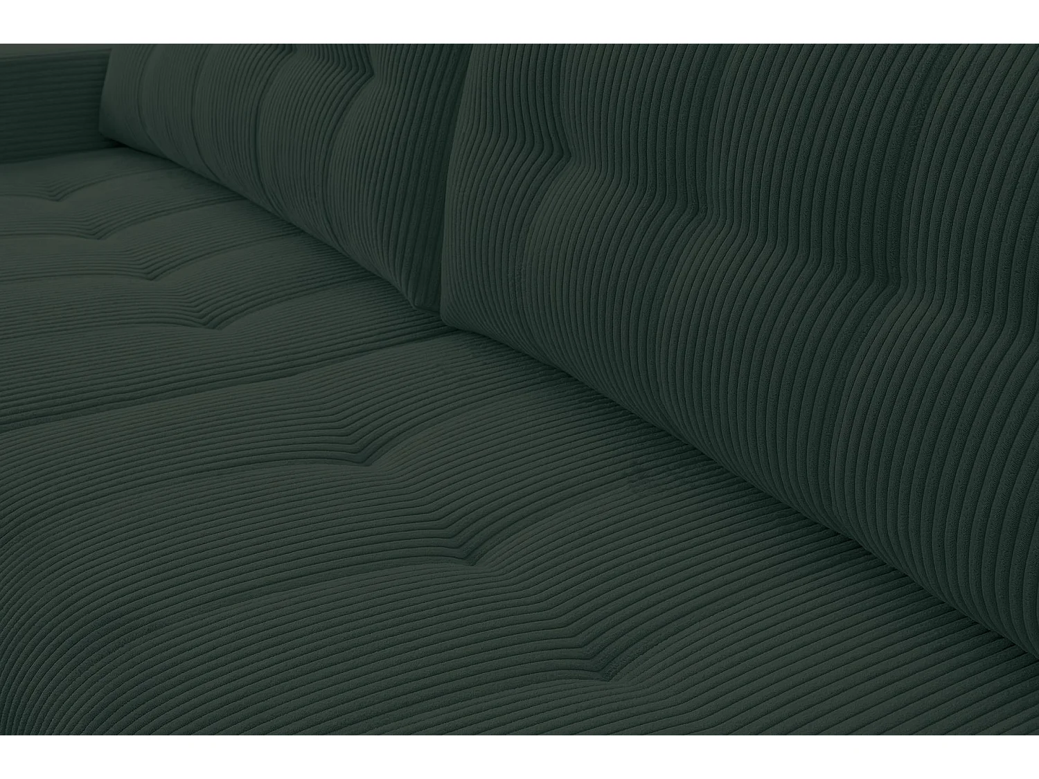 Ecksofa mit Schlaffunktion & Bettkasten – Cord – Universal – Dunkelgrün – MAILLO