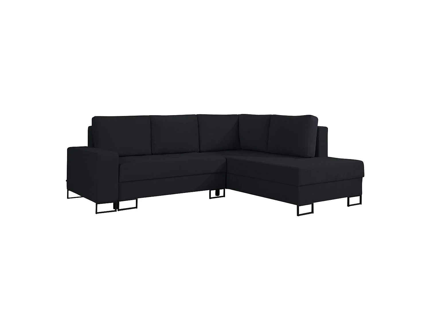 Ecksofa mit Schlaffunktion & Bettkasten – Chenille – Ottomane rechts – Graphit – LARELLE