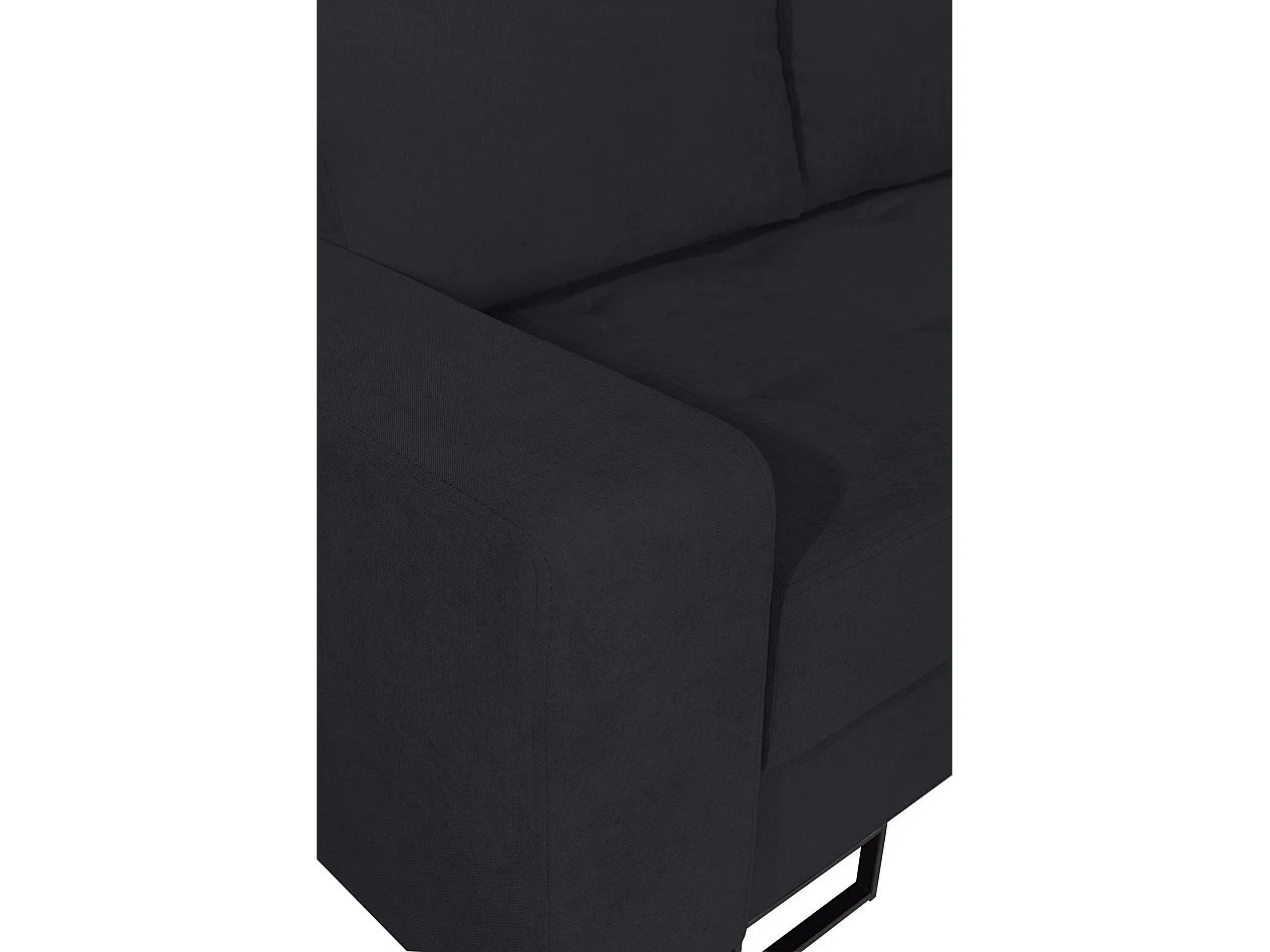 Ecksofa mit Schlaffunktion & Bettkasten – Chenille – Ottomane rechts – Graphit – LARELLE