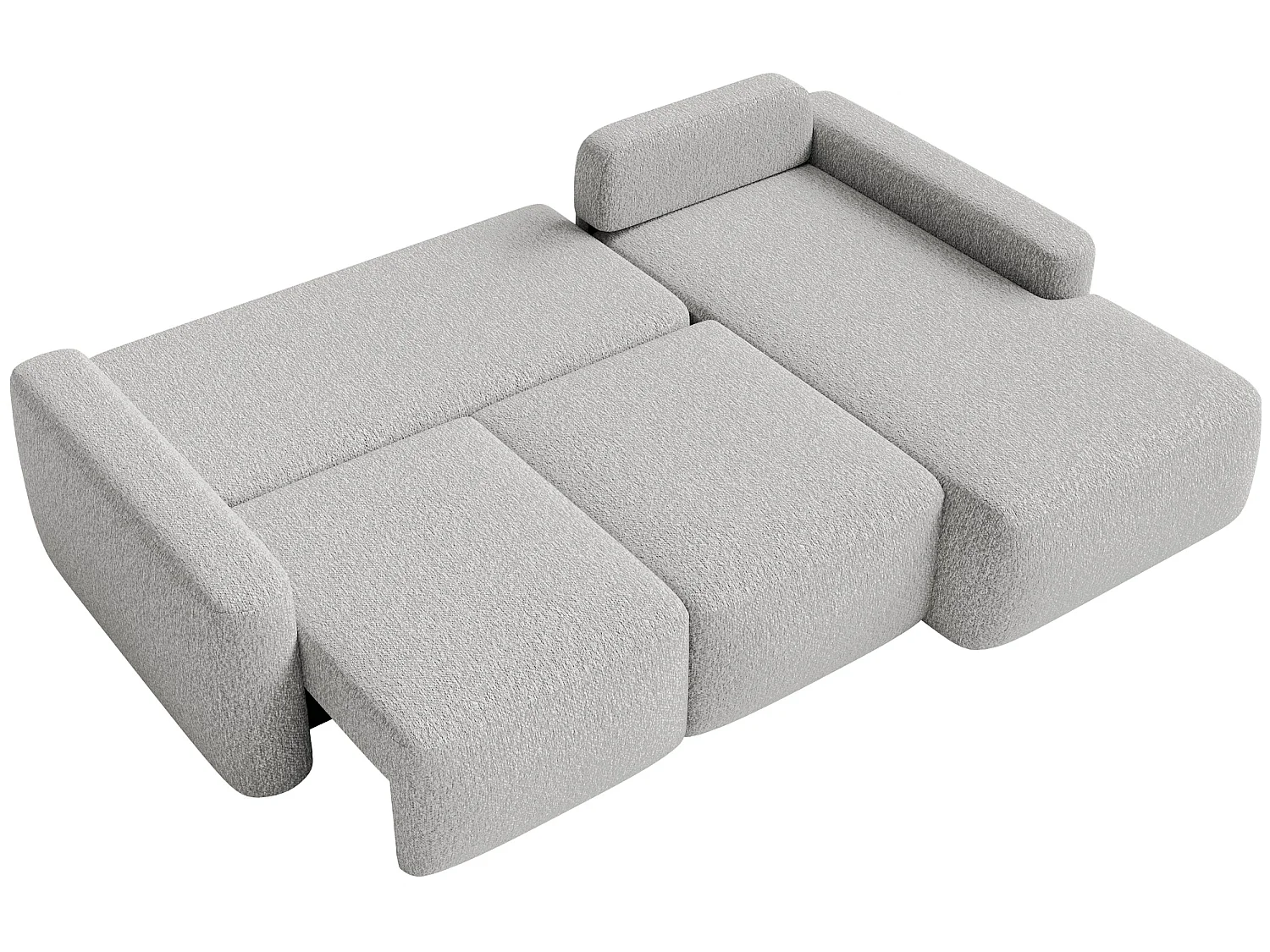 Canapé d'angle convertible – Angle à droite – Chenille Gris clair – CARNOS MINI