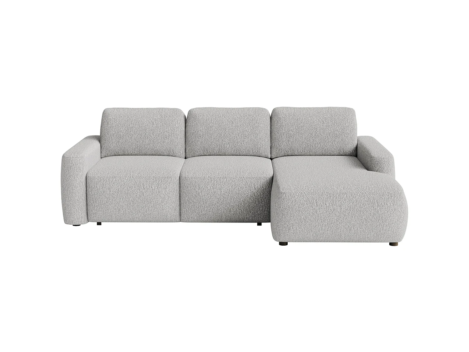 Canapé d'angle convertible – Angle à droite – Chenille Gris clair – CARNOS MINI