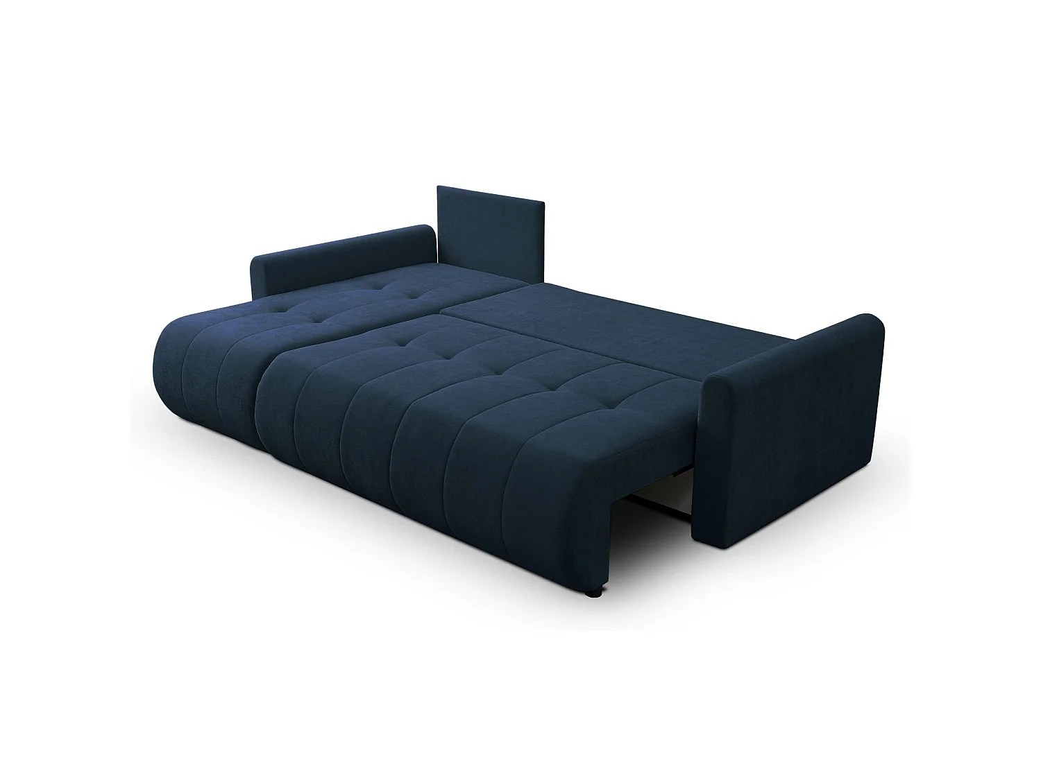 Ecksofa mit Schlaffunktion & Bettkasten – Chenille – Universal – Dunkelblau – TIMMONE