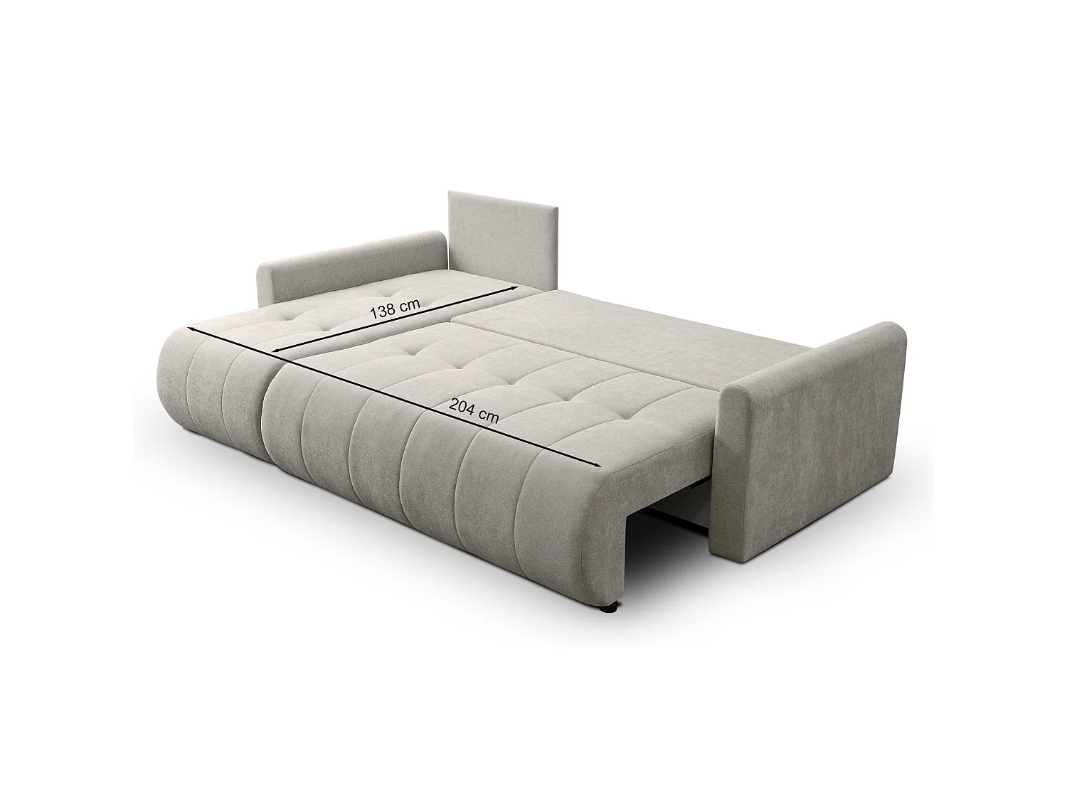 Ecksofa mit Schlaffunktion & Bettkasten – Chenille – Universal – Dunkelblau – TIMMONE