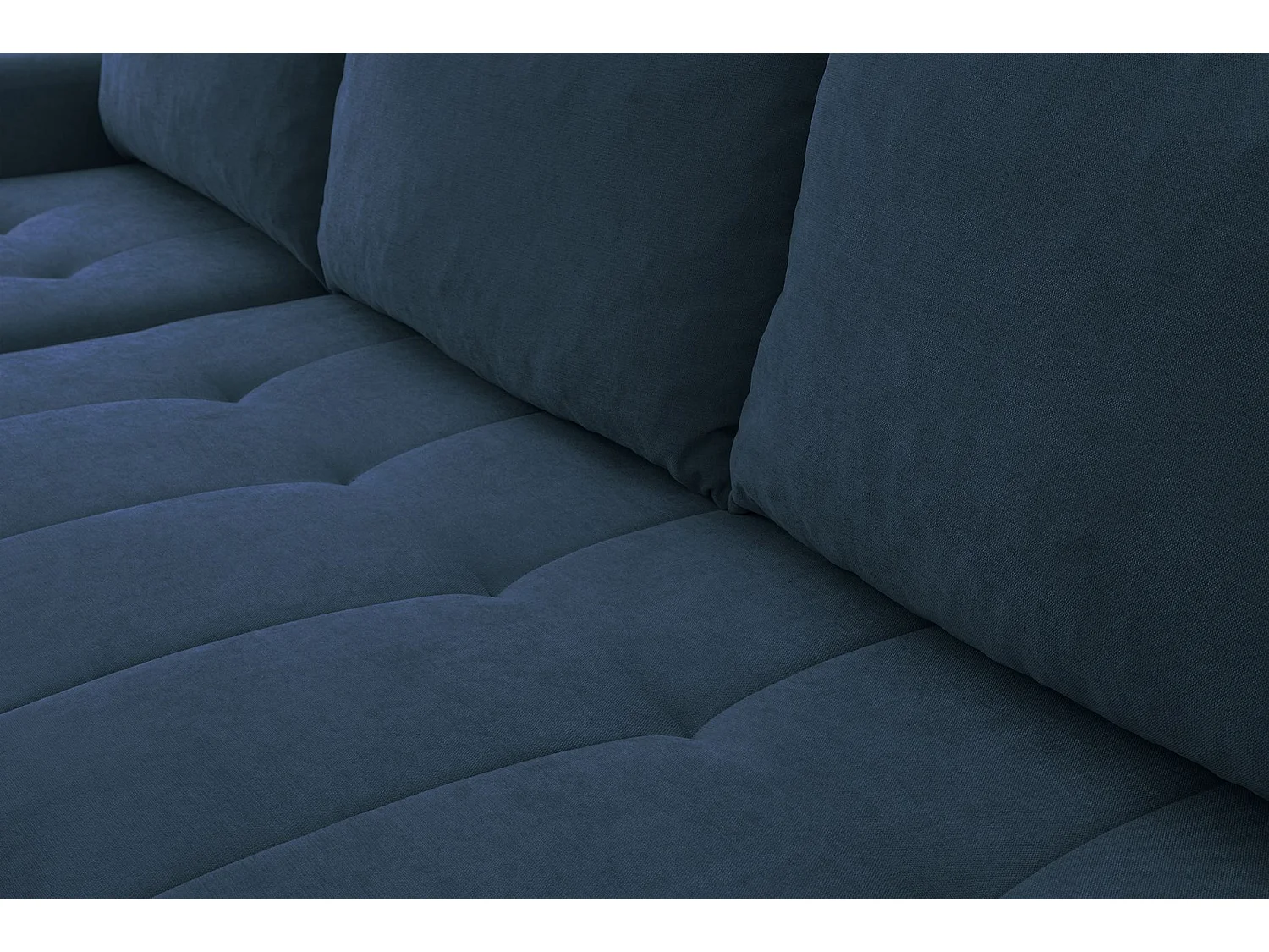 Ecksofa mit Schlaffunktion & Bettkasten – Chenille – Universal – Dunkelblau – TIMMONE