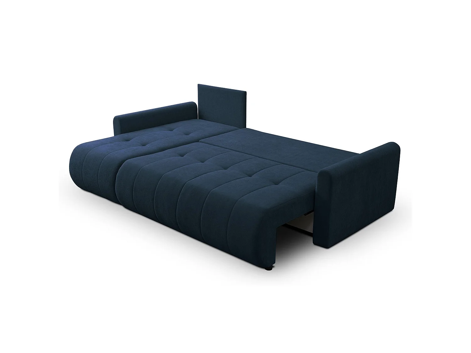 Hoekbank met slaapfunctie & opbergruimte – Chenille – Universeel – Marineblauw – TIMMONE