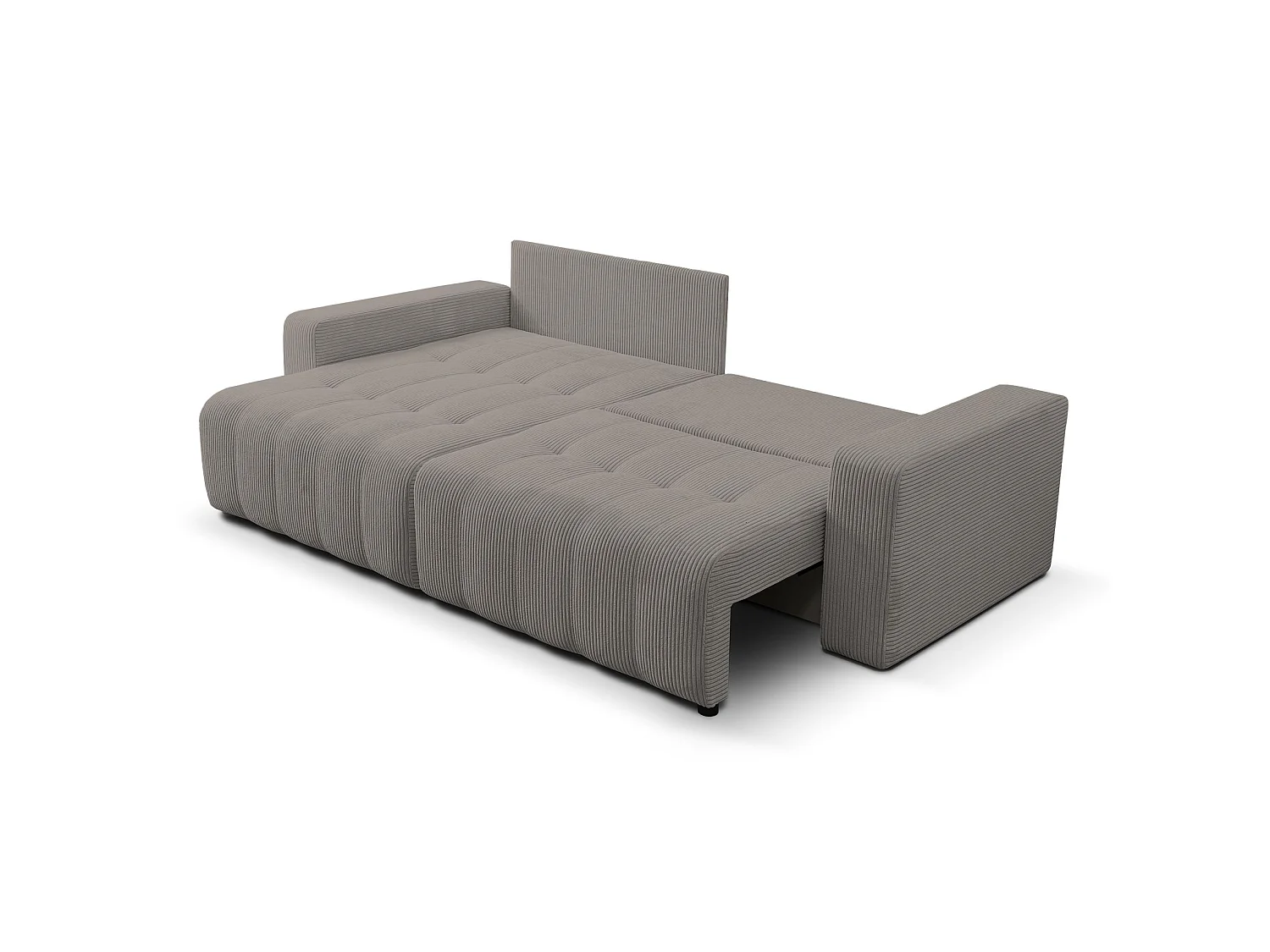 Canapé d'angle convertible avec coffre – Velours côtelé – Universel – Beige – MAILLO