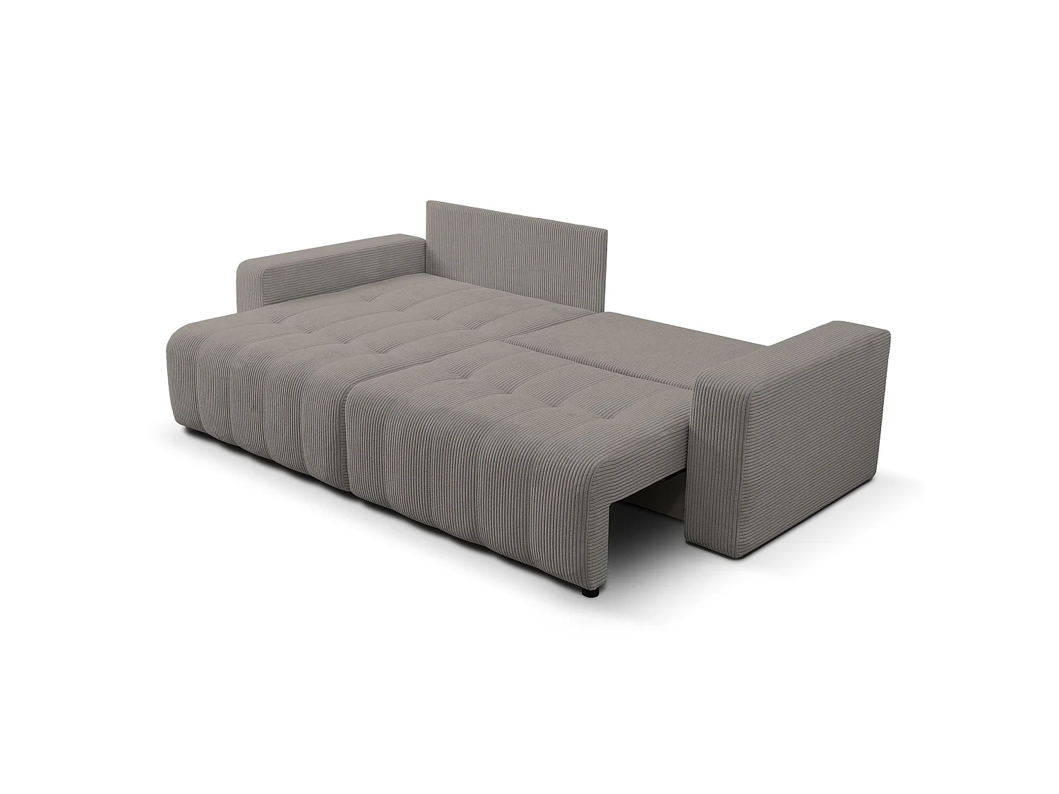 Hoekbank met slaapfunctie & opbergruimte – Corduroy – Universeel – Beige – MAILLO