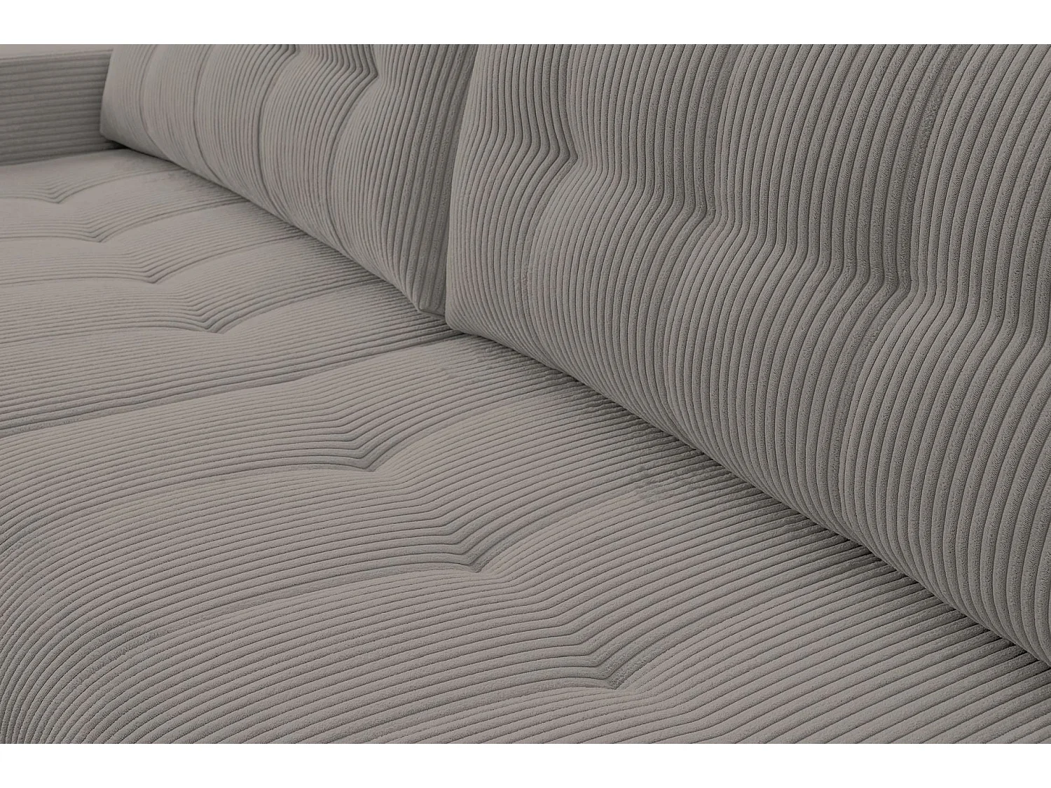Hoekbank met slaapfunctie & opbergruimte – Corduroy – Universeel – Beige – MAILLO