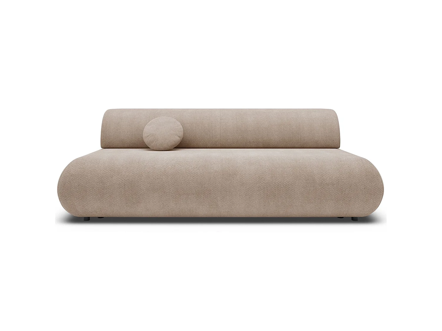 Canapé convertible 3 places en tissu chenille beige ARMONE