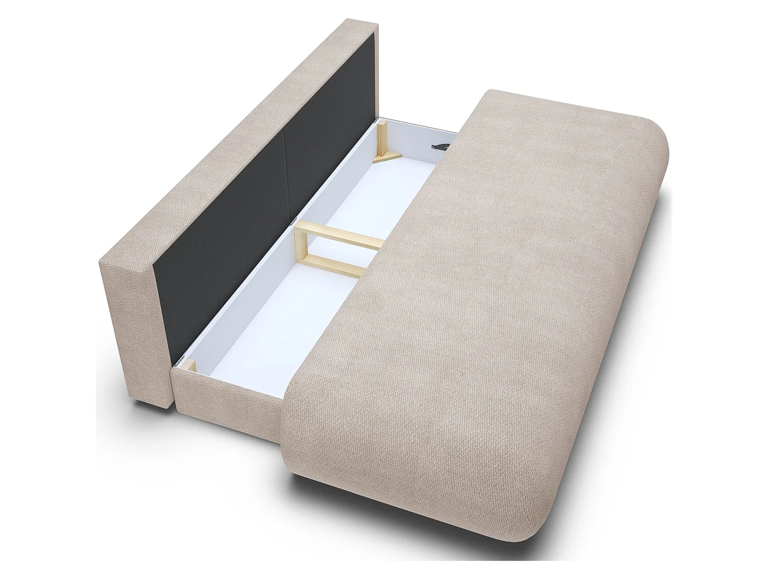 3-Sitzer Sofa mit Schlaffunktion – Chenille – Hellbeige – ARMONE