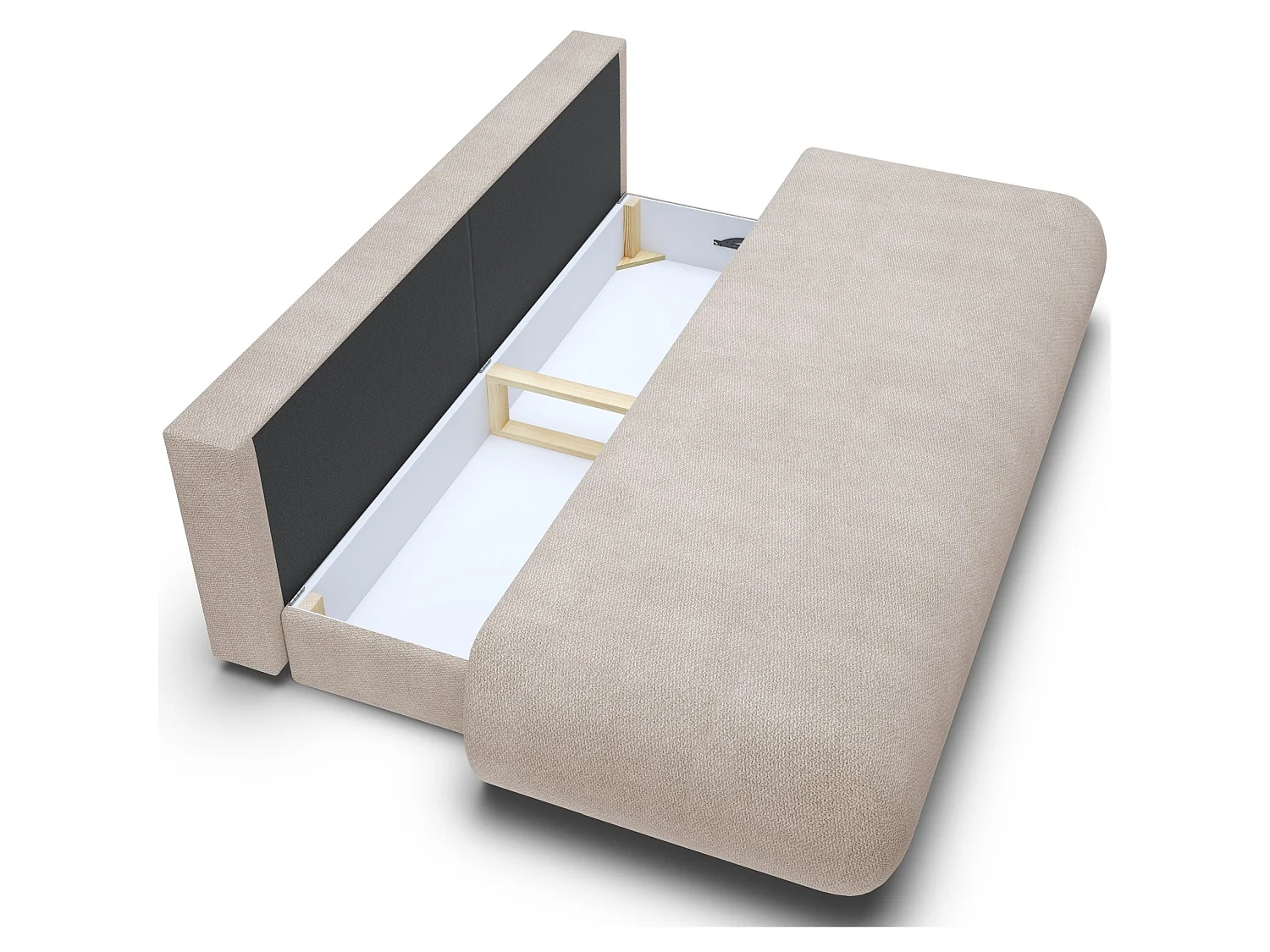 3-Sitzer Sofa mit Schlaffunktion – Chenille – Hellbeige – ARMONE