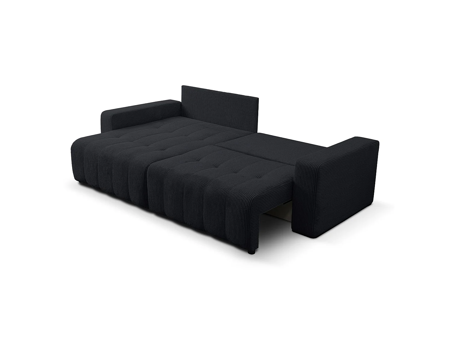 Ecksofa mit Schlaffunktion & Bettkasten – Cord – Universal – Dunkelgrau – MAILLO