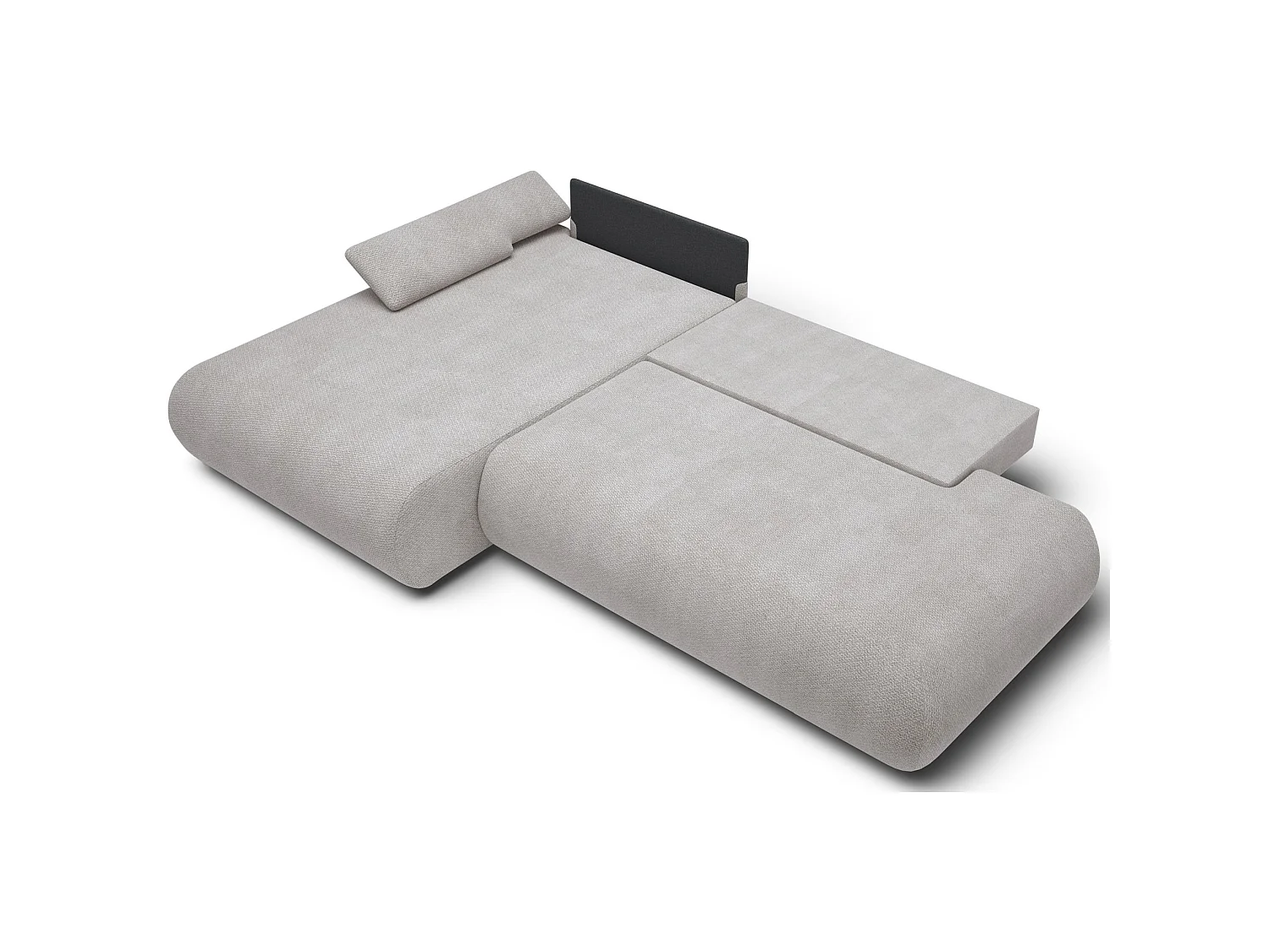 Canapé d'angle convertible – Chenille – angle à gauche – Gris clair – ARMONE