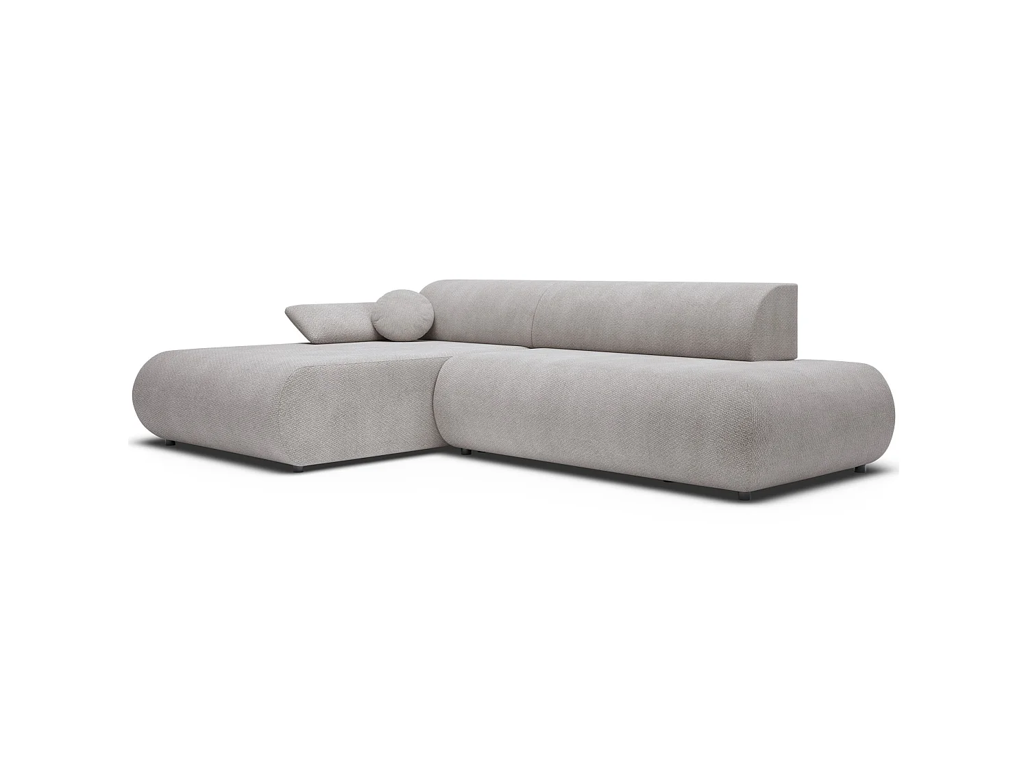 Canapé d'angle convertible – Chenille – angle à gauche – Gris clair – ARMONE