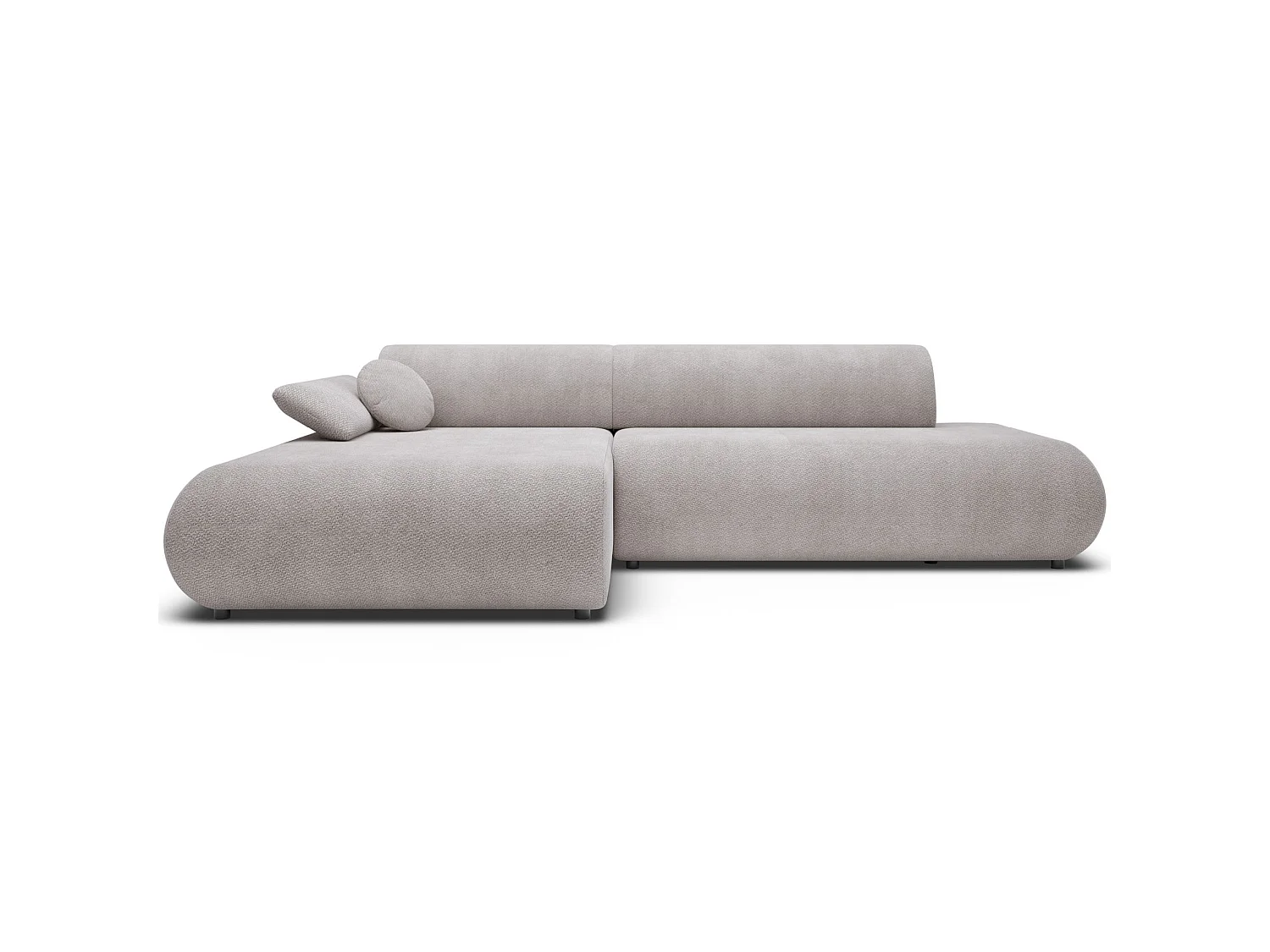 Canapé d'angle convertible – Chenille – angle à gauche – Gris clair – ARMONE